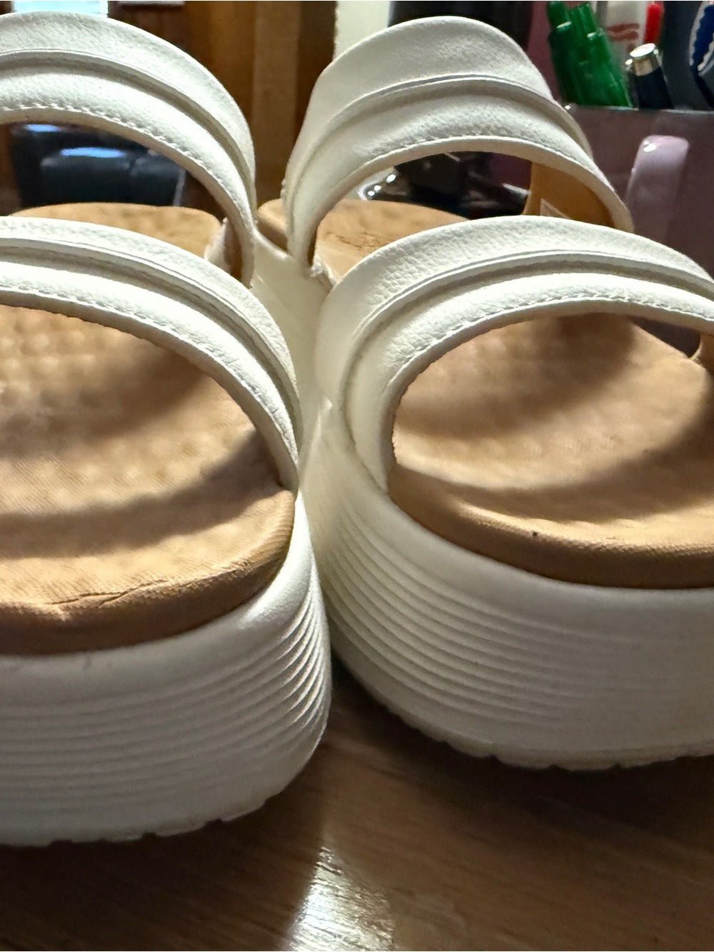 Hey Dude Women's White Austin Double-Strap Sandals size 9. listed as ivory - Picture 3 of 8